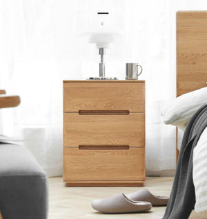 Manchester Natural Solid Oak Bedside Table (New Product Coming Soon!) - Oak Furniture Store & Sofas