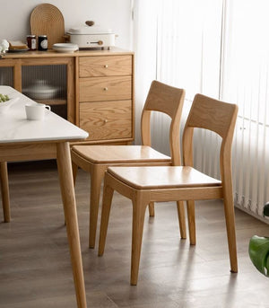 Munich Natural Solid Oak Dining Chair - Oak Furniture Store & Sofas