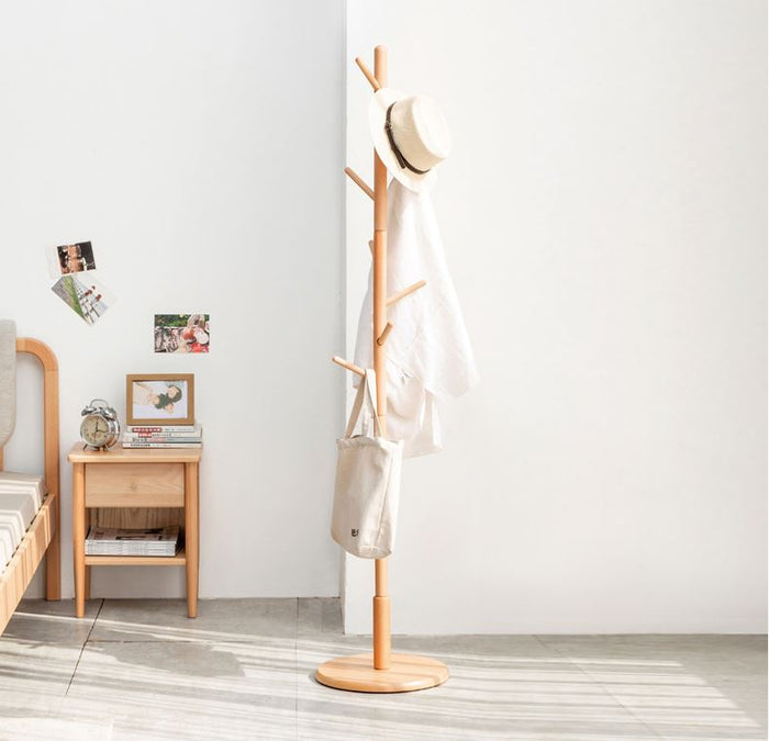 Natural Solid Beech Hallway Coat Rack