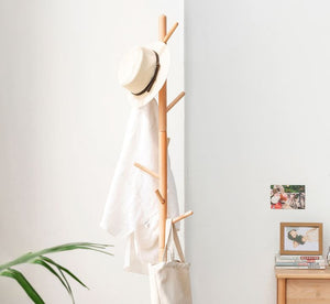 Natural Solid Beech Hallway Coat Rack - Oak Furniture Store & Sofas