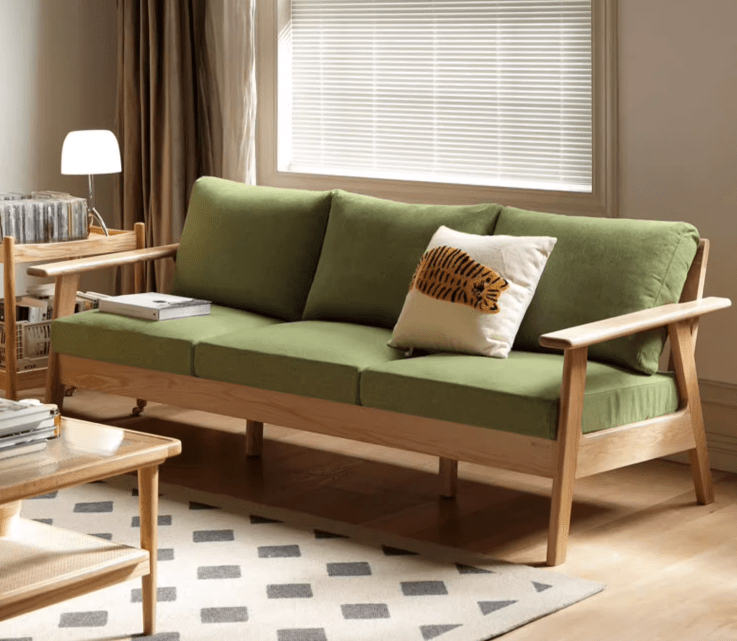 Nayoro Natural Solid Oak Seat Sofa - Oak Furniture Store & Sofas