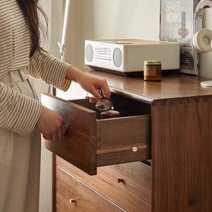 Newark Natural Solid Walnut 2 Over 3 Chest Of Drawers - Oak Furniture Store & Sofas