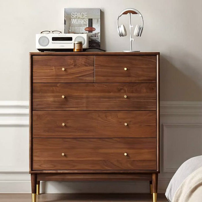 Newark Natural Solid Walnut 2 Over 3 Chest Of Drawers