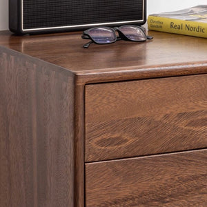 Newwark Natural Solid Walnut Slim Chest Of Drawers - Oak Furniture Store & Sofas