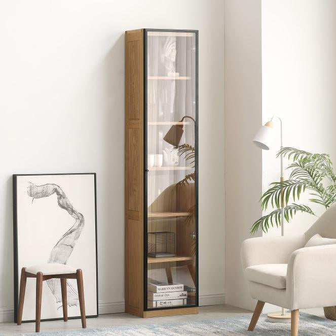 Odense Combination Natural Oak Display/Bookcase Cabinet - Oak Furniture Store