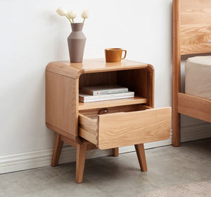 Orsa Natural Solid Oak Bedside Table - Oak Furniture Store & Sofas