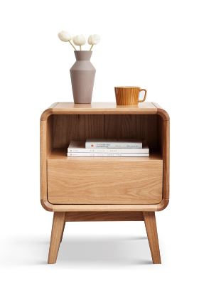 Orsa Natural Solid Oak Bedside Table - Oak Furniture Store & Sofas