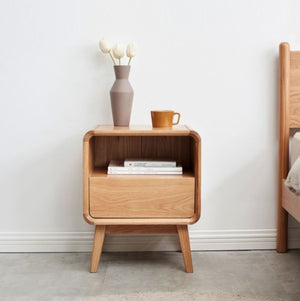 Orsa Natural Solid Oak Bedside Table - Oak Furniture Store & Sofas