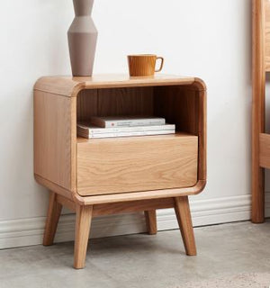 Orsa Natural Solid Oak Bedside Table - Oak Furniture Store & Sofas