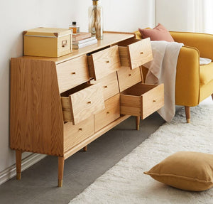 Oslo Natural Oak 9 Drawers Design 2 - Oak Furniture Store & Sofas