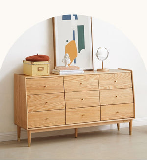 Oslo Natural Oak 9 Drawers Design 2 - Oak Furniture Store & Sofas