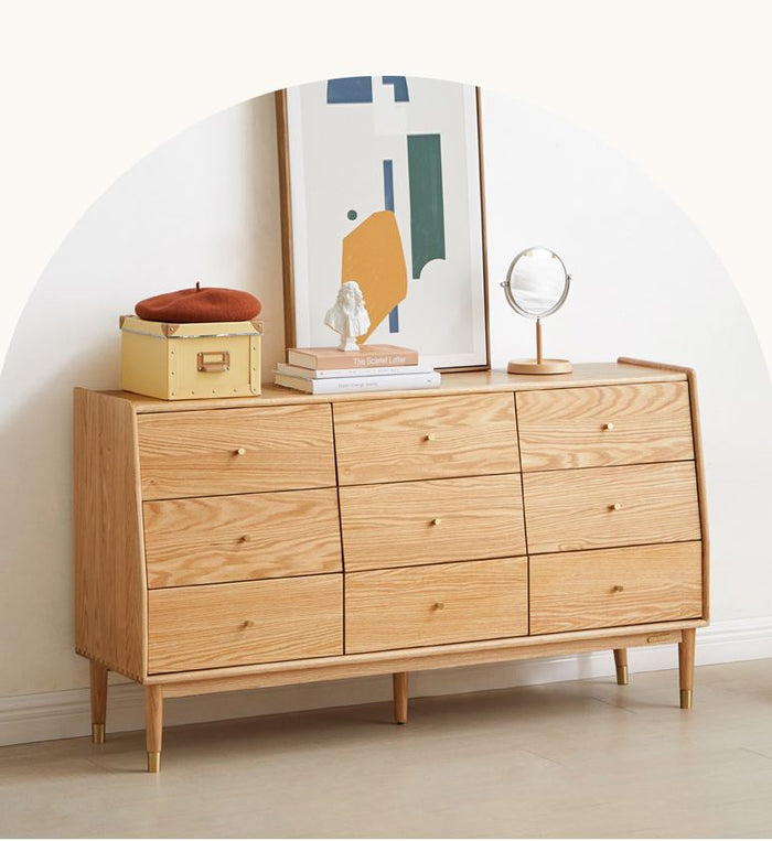 Oslo Natural Oak 9 Drawers Design 2