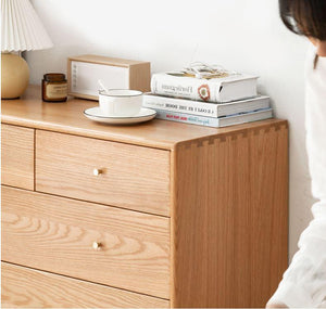 Oslo Natural Solid Oak 2 Over 3 Chest Drawers - Oak Furniture Store & Sofas