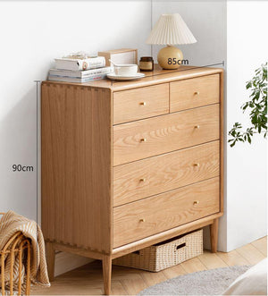 Oslo Natural Solid Oak 2 Over 3 Chest Drawers - Oak Furniture Store & Sofas