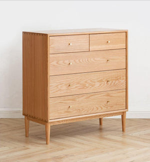 Oslo Natural Solid Oak 2 Over 3 Chest Drawers - Oak Furniture Store & Sofas