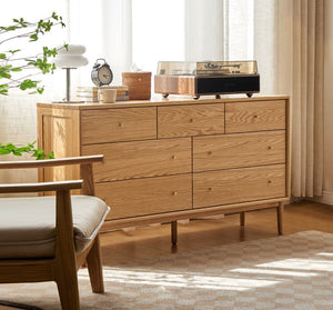 Oslo Natural Solid Oak 3+4 Chest of Drawers Design 2 - Oak Furniture Store & Sofas