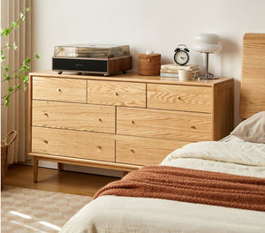 Oslo Natural Solid Oak 3+4 Chest of Drawers Design 2 - Oak Furniture Store & Sofas