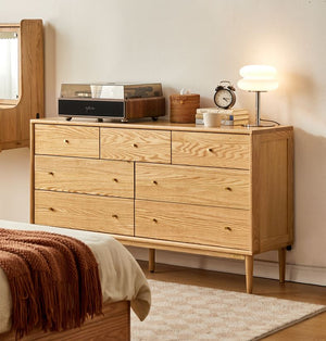 Oslo Natural Solid Oak 3+4 Chest of Drawers Design 2 - Oak Furniture Store & Sofas