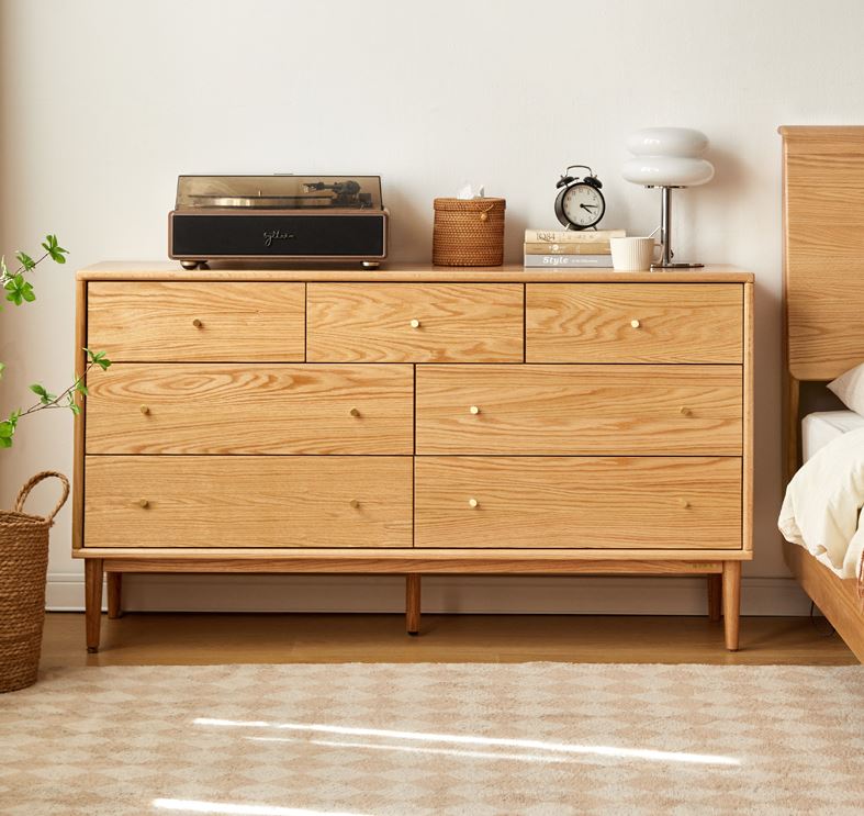 Oslo Natural Solid Oak 3+4 Chest of Drawers Design 2 - Oak Furniture Store & Sofas