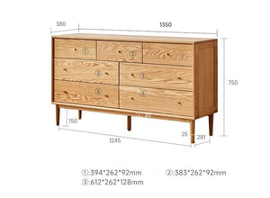 Oslo Natural Solid Oak 3+4 Chest of Drawers Design 2 - Oak Furniture Store & Sofas