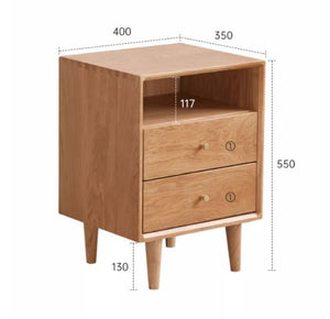 Oslo Natural Solid Oak Bedside Table - Oak Furniture Store & Sofas