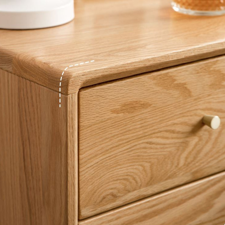 Oslo Natural Solid Oak Bedside Table Design Two - Oak Furniture Store
