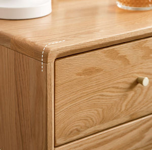 Oslo Natural Solid Oak Bedside Table Design Two - Oak Furniture Store & Sofas