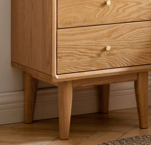 Oslo Natural Solid Oak Bedside Table Design Two - Oak Furniture Store & Sofas