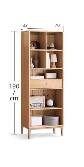 Oslo Natural Solid Oak Bookcase - Oak Furniture Store & Sofas