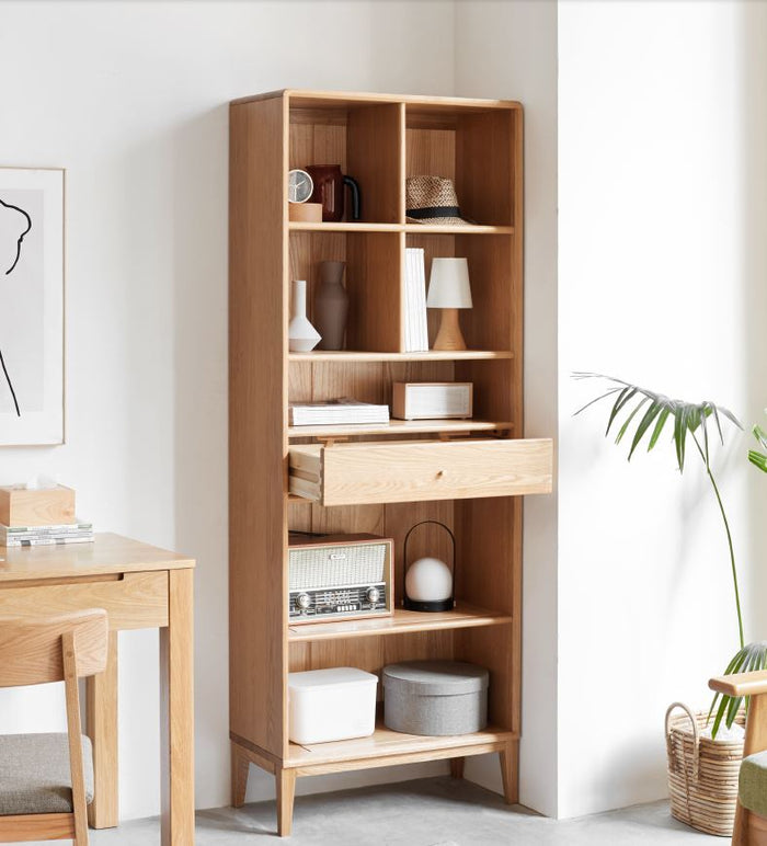 Oslo Natural Solid Oak Bookcase