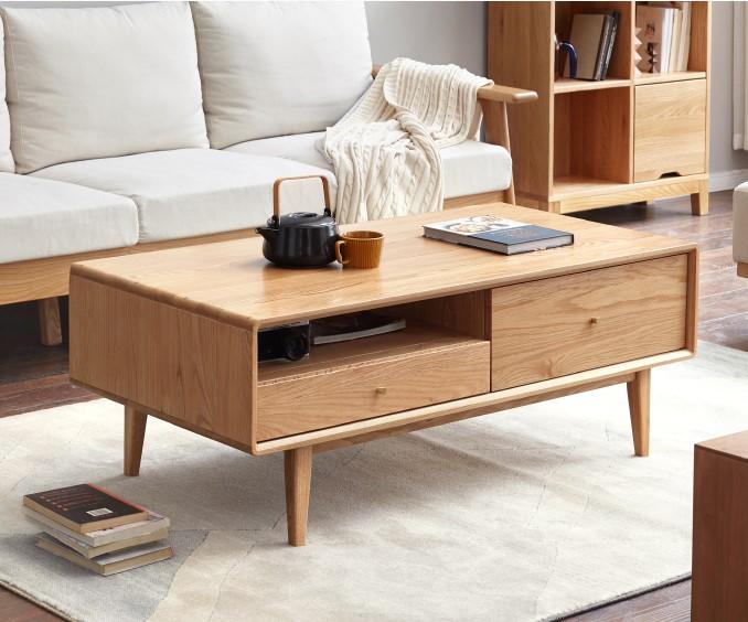 Oslo Natural Solid Oak Coffee Table Design 1