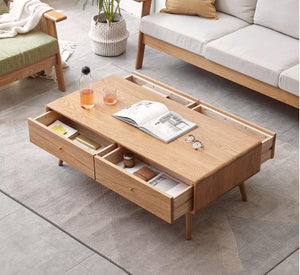 Oslo Natural Solid Oak Coffee Table Design 2 - Oak Furniture Store & Sofas