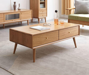 Oslo Natural Solid Oak Coffee Table Design 2 - Oak Furniture Store & Sofas