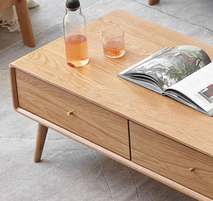 Oslo Natural Solid Oak Coffee Table Design 2 - Oak Furniture Store & Sofas