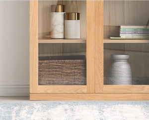 Oslo Natural Solid Oak Display Cabinet - Oak Furniture Store & Sofas