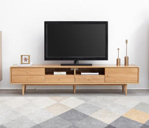 Oslo Natural Solid Oak Large Entertainment Unit - Oak Furniture Store & Sofas