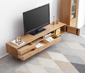 Oslo Natural Solid Oak Large Entertainment Unit - Oak Furniture Store & Sofas