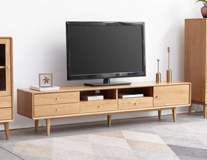 Oslo Natural Solid Oak Large Entertainment Unit - Oak Furniture Store & Sofas