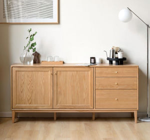 Oslo Natural Solid Oak Medium Sideboard - Oak Furniture Store & Sofas