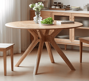 Oslo Natural Solid Oak Round Dining Table - Oak Furniture Store & Sofas