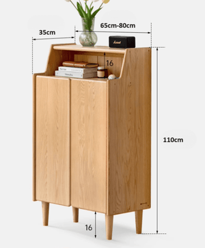 Oslo Natural Solid Oak Shoe Cabinet - Oak Furniture Store & Sofas