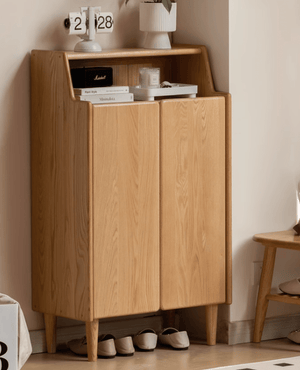 Oslo Natural Solid Oak Shoe Cabinet - Oak Furniture Store & Sofas