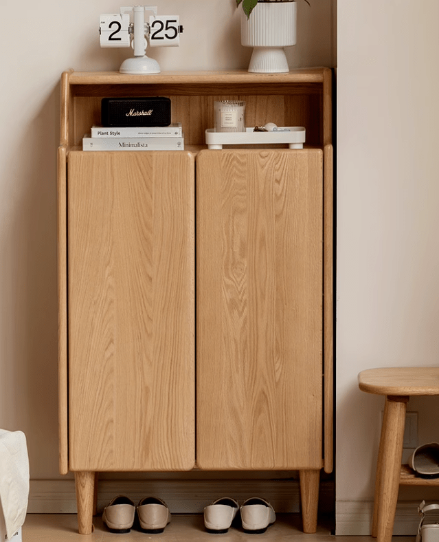 Oslo Natural Solid Oak Shoe Cabinet