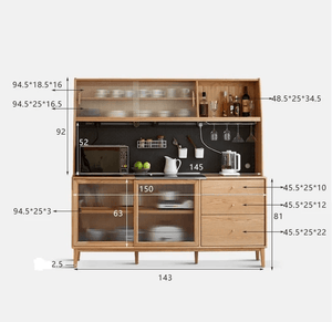 Oslo Natural Solid Oak Sideboard with Hutch Dresser - Oak Furniture Store & Sofas