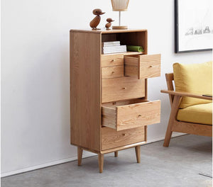 Oslo Natural Solid Oak Slim Chest of Drawers - Oak Furniture Store & Sofas