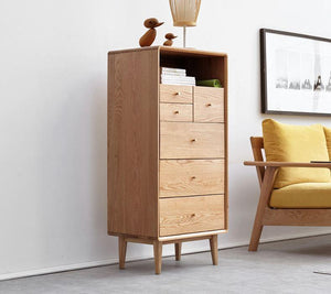 Oslo Natural Solid Oak Slim Chest of Drawers - Oak Furniture Store & Sofas