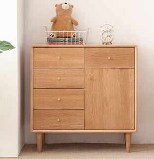 Oslo Natural Solid Oak Small Sideboard Design 2 - Oak Furniture Store & Sofas