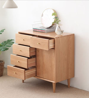 Oslo Natural Solid Oak Small Sideboard Design 2 - Oak Furniture Store & Sofas