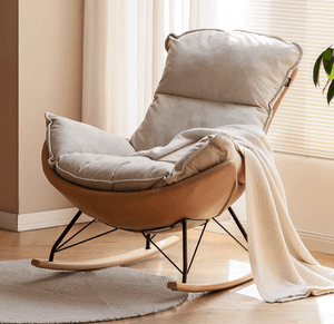 Oulu Eggshell-Inspired Fabric Rocking Sofa - Oak Furniture Store & Sofas