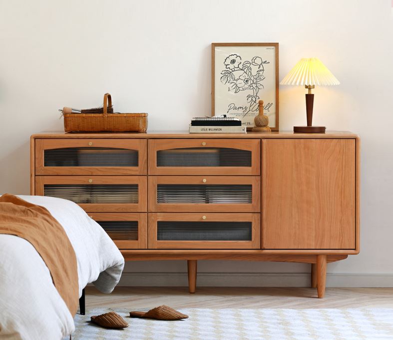 Prunus Cherry Chest of Drawers Design 2 - Oak Furniture Store & Sofas